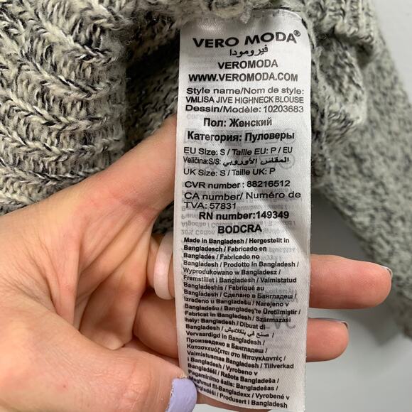 Vero Moda Gray Jive High Neck Knit Sweater - Picture 7 of 8